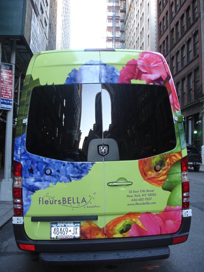 Back of the Fleurs Bella Van Back of the Fleurs Bella Van